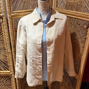 Vintage linen Cream Button-Up Shirt